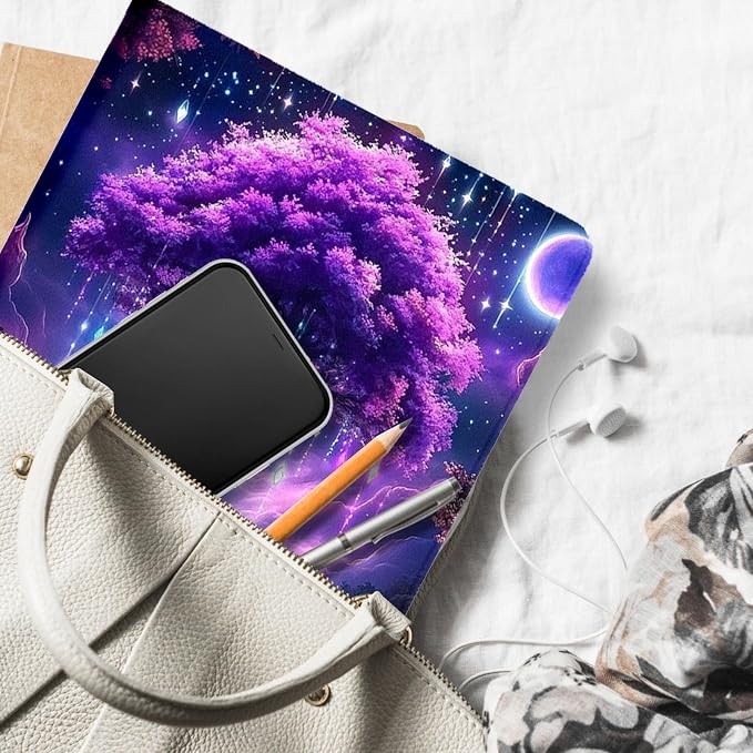 for Microsoft Surface Pro X/Pro X Plus-13 2019/2020/2021/2024 Tablet Case,Auto Wake/Sleep,Adjustable Stand Protective Cover - Purple Tree of Life