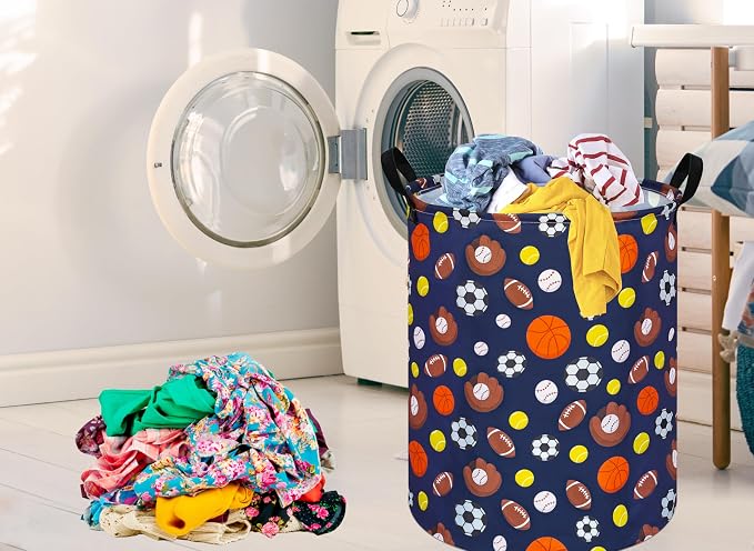 MAIZMZ Kids Hamper Storage Bins Organizer Toy Box Laundry Basket Large Canvas Collapsible Chest for Home/Dorm/Kitchen/Pet/Office/Closet/Shelf/Gift Baskets