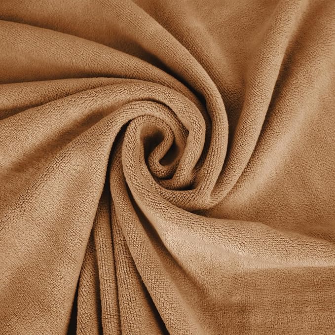JML Microfiber Bath Towels, Bath Towel 4 Pack 30" x 60", Oversized, Soft, Super Absorbent and Fast Drying, Bathroom Towel Set for Sport, Fitness, Yoga, Beige
