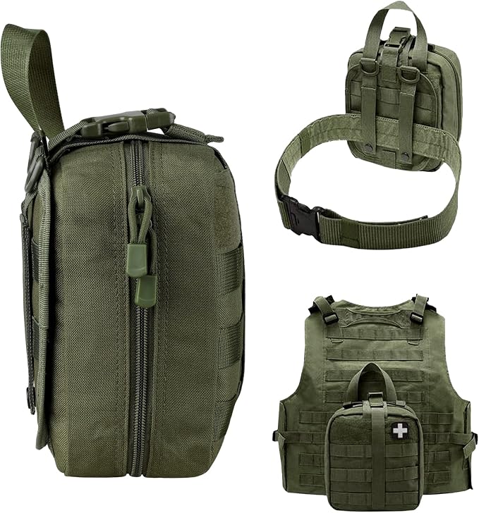 LIVANS 1000D First Aid Bag Empty, Medical Ifak Pouch for Emergency & EMT | Molle Compatible, Rip-Away & Quick-Release Design, Versatile for Tactical, Camping, Hiking and Travel