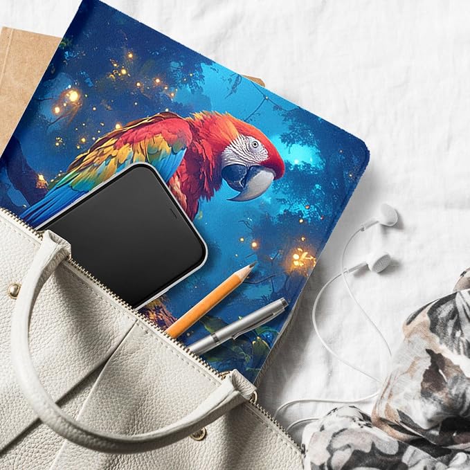 for Microsoft Surface Pro 7 Plus,Surface Pro 7/6/5/4 12.3" Tablet Case,Auto Wake/Sleep,Adjustable Stand Protective Cover - Cute Parrot