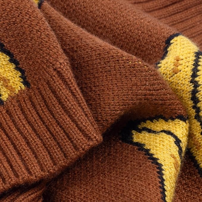 Fitwarm Banana Dog Sweater, Thermal Dog Winter Clothes for Small Dogs Boy Girl, Pet Outfit, Brown, Yellow, Small