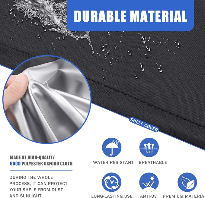 Wire Shelf Cover 36x18x72 Heavy Duty 600D Waterproof Dustproof Zipper | long-lasting use, easy-access zipper design keeps shelves covered and organized