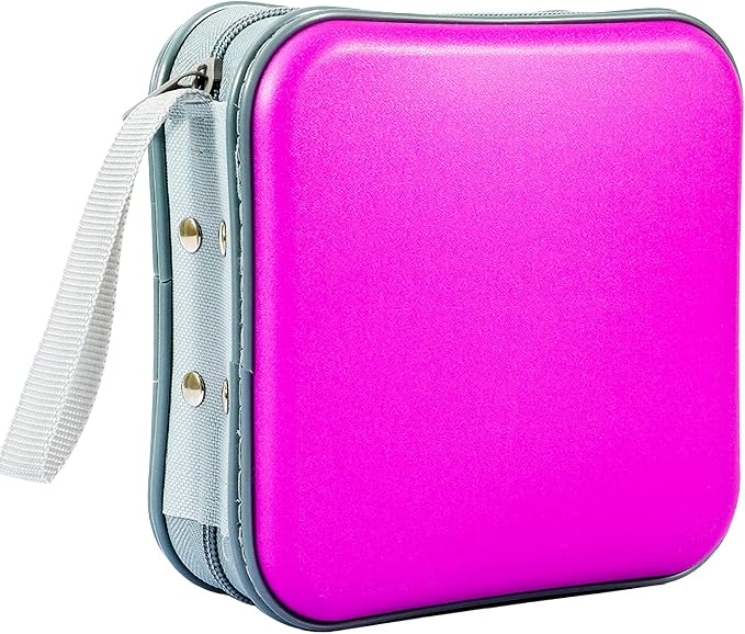 CD Case, 40 Capacity CD DVD Case Wallet Holder Portable Disc VCD Heavy Duty Binder Storage Organizer (Purple)