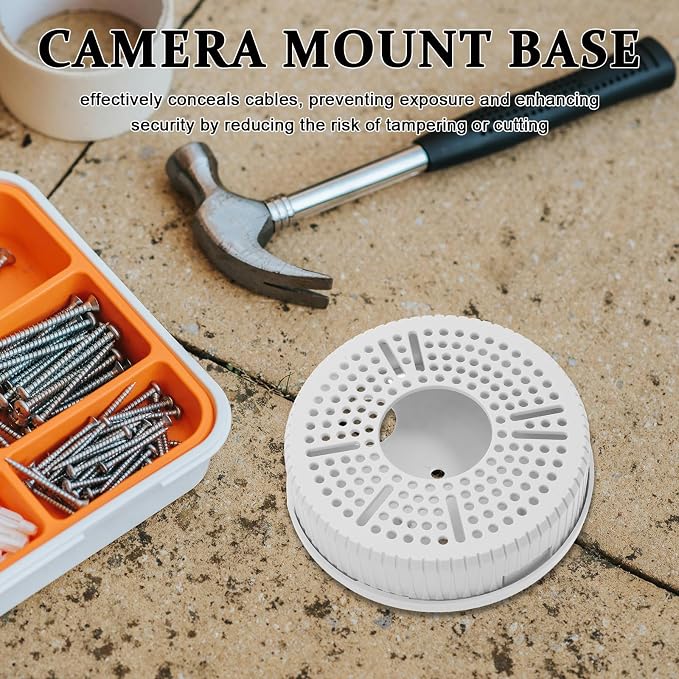 2pcs Plastic Monitor Bracket for Security Cameras and Routers with Cable Management and Easy Installation, White Ceiling Mount Holder for Homes and Offices