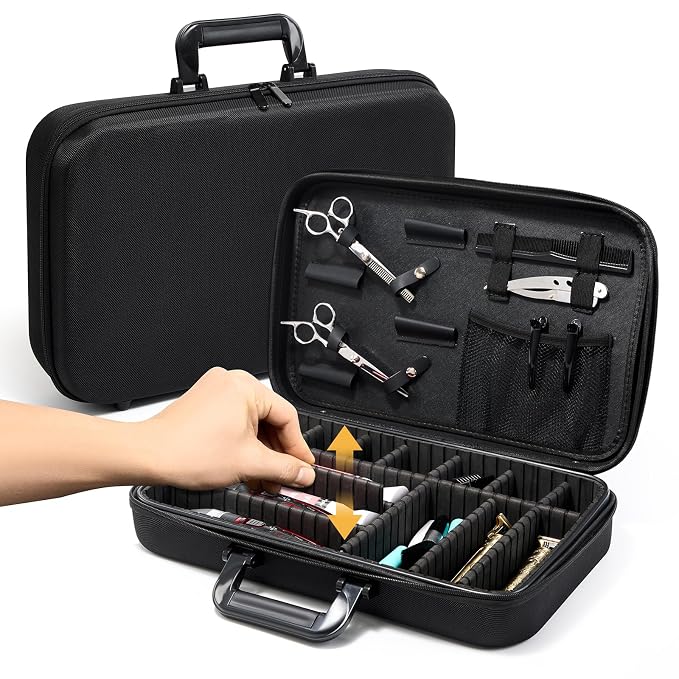 MoyRetty Barber Carrying Bag for Clippers and Supplies, Large Size Travel Case for Barber, Hair Clips Scissors Cutting Tools Organizer, Professional Salon Supplies DIY Storage Kit for Stylist