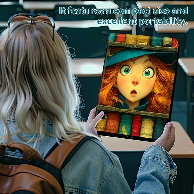 Case for Samsung Galaxy Tab A 8.4" 2020 SM-T307, 360 Degree Rotating Stand with Multi-Angle Vertical & Horizontal Viewing Shockproof Protective Shell for Women Men, Colorful Book Girl