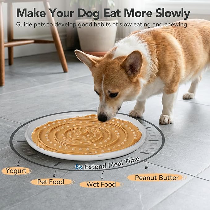 Newget 3L No Spill Dog Water Bowl (101oz) – Slow Drinking Pet Bowl with Replaceable Filter & Slow Feeder Mat, Splash Proof Travel Bowl for Large Dogs Cats, Car & Home Use – Grey
