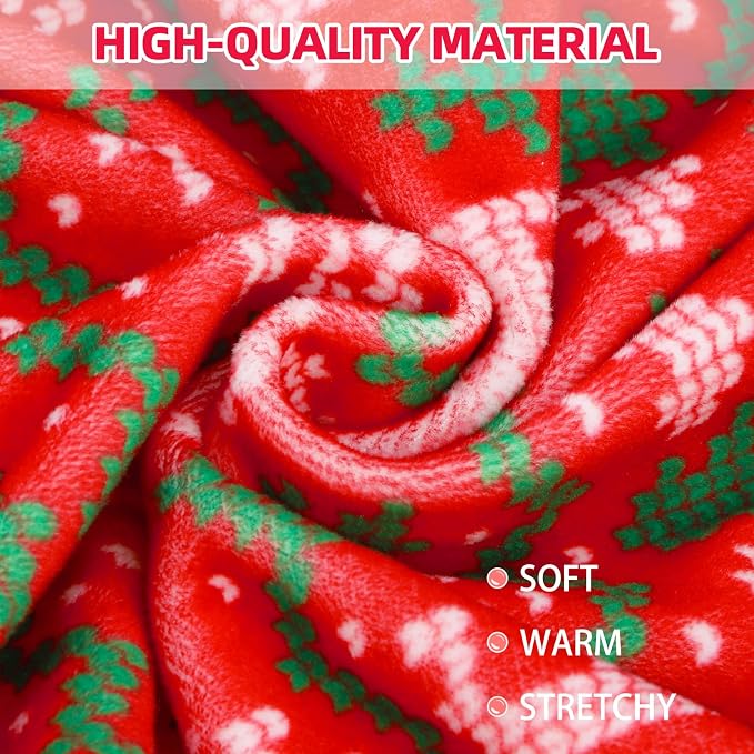 PUPTECK Soft Fleece Dog Pajamas for Small Medium Dogs, Dog Onesie Puppy Sweaters Clothes Jumpsuit Pjs, Cute Jammies Cat Coat Pet Costume Apparel, Red&Green XL
