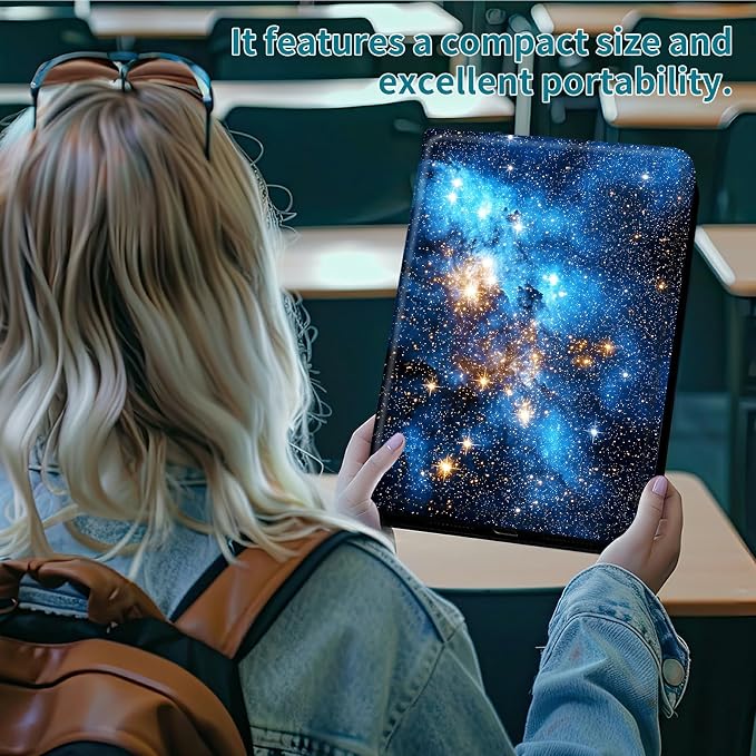 Case for Samsung Galaxy Tab E 9.6" 2015 SM-T560/T561/T567, 360 Degree Rotating Stand with Multi-Angle Vertical & Horizontal Viewing Shockproof Shell for Women Men, Blue Galaxy