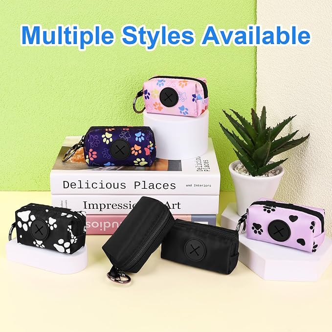 2pack Dog Poop Bag Holder Zippered Pet Waste Bags Dispenser