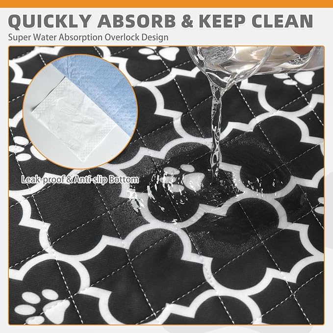Washable Pee Pads for Dogs, 2 Packs Super Absorbent Leakproof & Non-Slip Dog Pee Pad Extra Large, Reusable Puppy Training Pads Waterproof, Pet Mat Rug for Whelping,Floor,Crate,Cats, 36"x41"