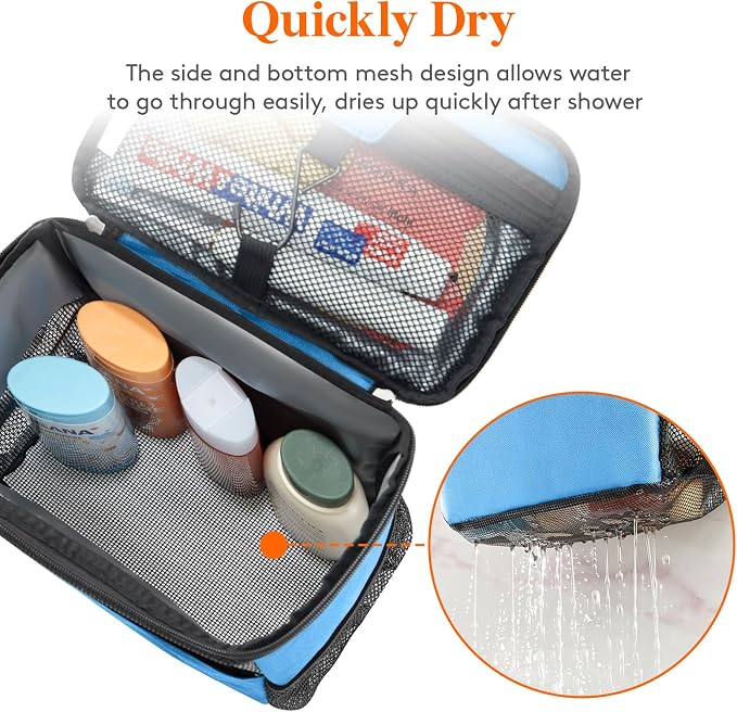 Lifewit Mesh Shower Caddy Bag Portable for College Dorm Room Essentials, Hanging Organizer Basket, Quick Dry Tote Bag for Camping, Bathroom, Beach, Travel, Medium, Blue | Portable, Quick Dry, College Dorm Room Essentials, Tote Bag for Toiletry, Bathroo...