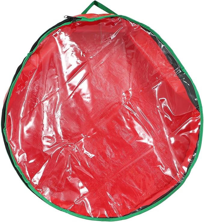 1pc Christmas Wreath Storage Bag Window Holder for Easy Holiday Decoration Storage