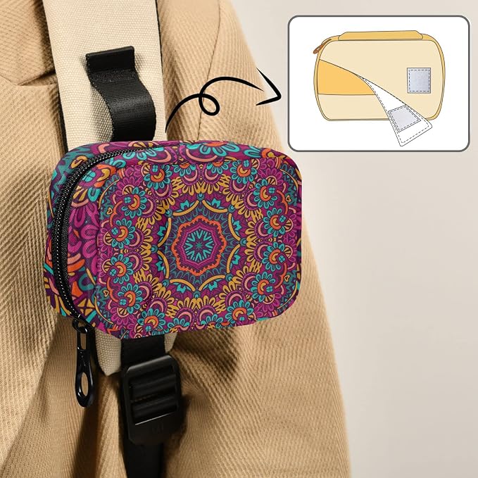 Tribal Mandala Pill Case, Cute Weekly Portable Pill Bag Container 7 Days Pill Box Organizer Vitamin Supplement Holder with Zipper for Travel Family Business