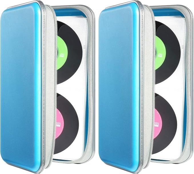 UENTIP CD Case,96 Capacity Hard Plastic DVD Case Holder for Car Home Travel (Pack of 2)