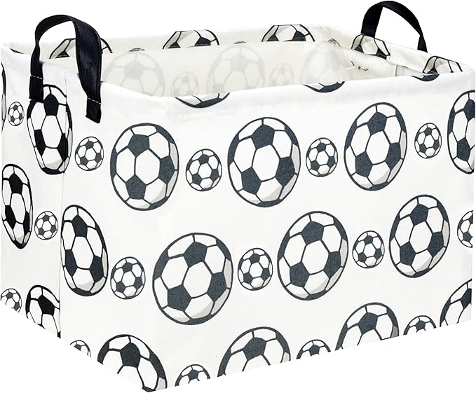 Rectangular Soccer Basket Storage Bin Organizer Box Room Decor for Home(Soccer)