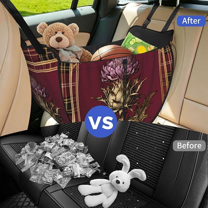 thistle Car Seat Organizer-Backseat Storage Bag for Travel | Waterproof Durable. Holds Snacks Gear Essentials. Fits Most Cars.