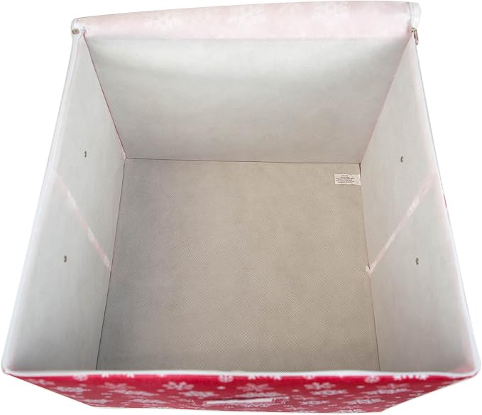 DII Christmas Storage Containers Collection Zippered with Dividers, Ornament; Large, 16x16x13, Snowflakes (Pack of 6)