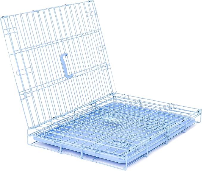 Carlson Pet Products Carlson Compact and Secure Deluxe Blue Metal Dog Crate, Blue