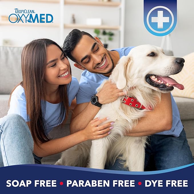 TropiClean Oxymed Medicated Cat & Dog Shampoo and Conditioner Set for Itchy Skin, Skin Soothing Oatmeal Shampoo & Conditioner for Dogs & Cats | Set of 2