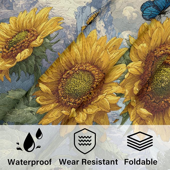 TropicalLife Sunflower Butterfly 6 Set Compression Packing Cubes | Compressible Expandable Luggage Suitcase Organizer Bags Space Saver Bags for Carry on
