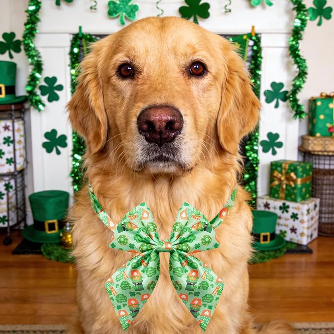 PET SHOW 10 Pack St. Patricks Day Sailor Dog Bowties for Large Dogs