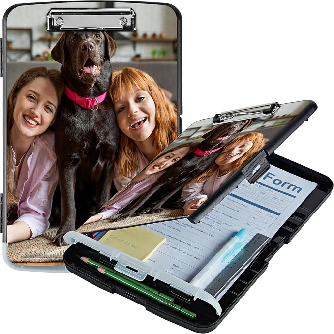 Customized A4 Clipboard with Storage Pen Holder, Clipboards Organizer Nursing Clipboard Foldable File Folder Plastic Clipboard Folio Clip Board for Office Students Classroom Doctor