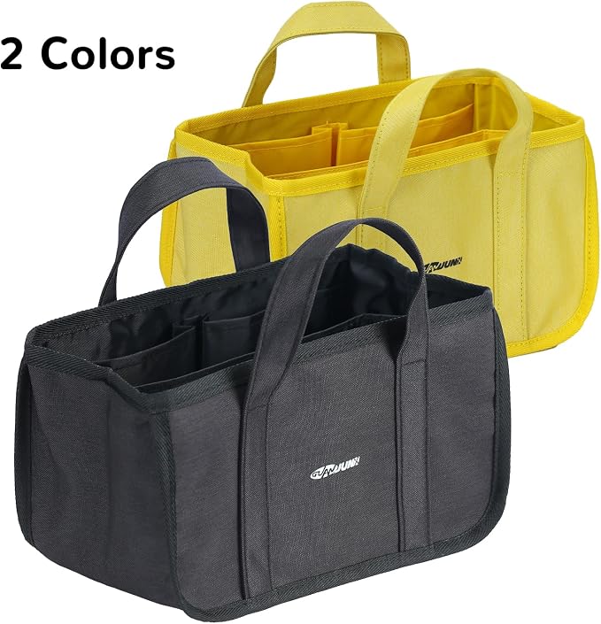GUANJUNX Pet Tote Bag For Dog Supplies Organizer With 6 Large Pockets For Tools And Dog Foods, Travel Outdoor Bag (Yellow)