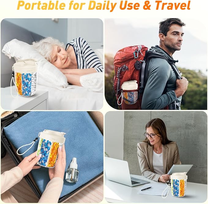 Large Pill Dispenser to Store 7 Various Supplements - Pill Organizer & Supplement Organizer for Travel, Anti-Mixing Design, with Strap & 20 Sticky Labels （Off-White）