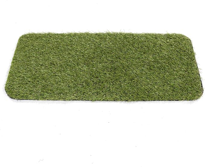 Ottomanson Artificial Grass Puppy Potty Training Pad with Tray, 15" x 30" Reusable Pee Pad for Small Pets and Dogs