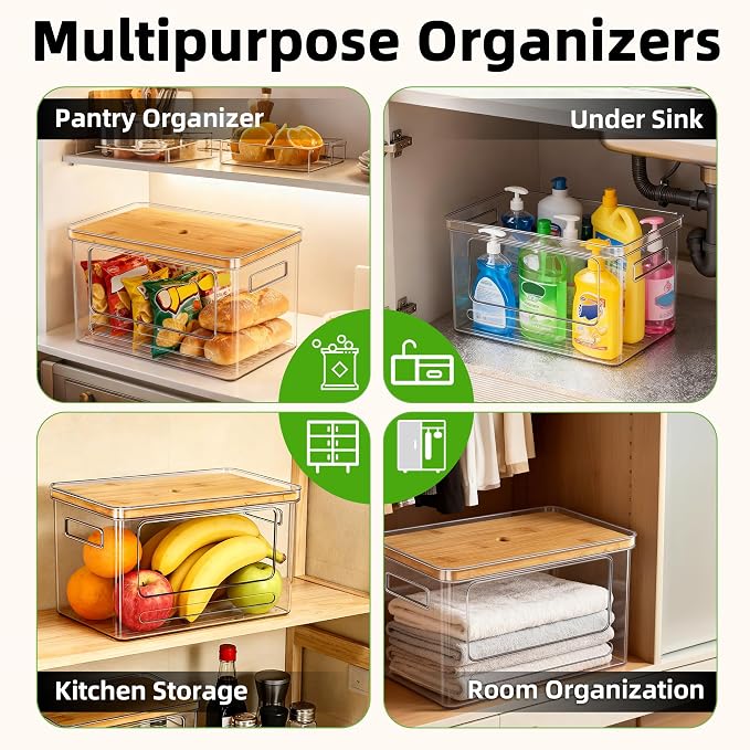 Trash Bag Holder with Lid, Large Garbage Bag Dispenser for 13-33 Gallon Bags, Space-Saving Organizer for Under Sink, Kitchen, Laundry Room Organization, Pantry Organizers and Storage