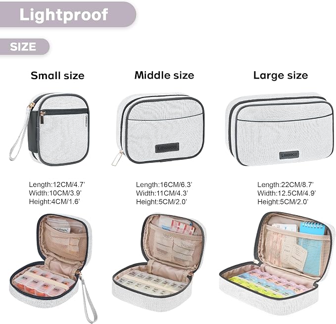Lexeeco Travel Pill Case for Purse with Weekly Pill Organizer 3 Times a Day | Cute Am Pm Pill Box 7 Day ,Travel Medicine Organizer Pill Container Holder for Vitamins,Fish Oils,Medication,Medical Supplies