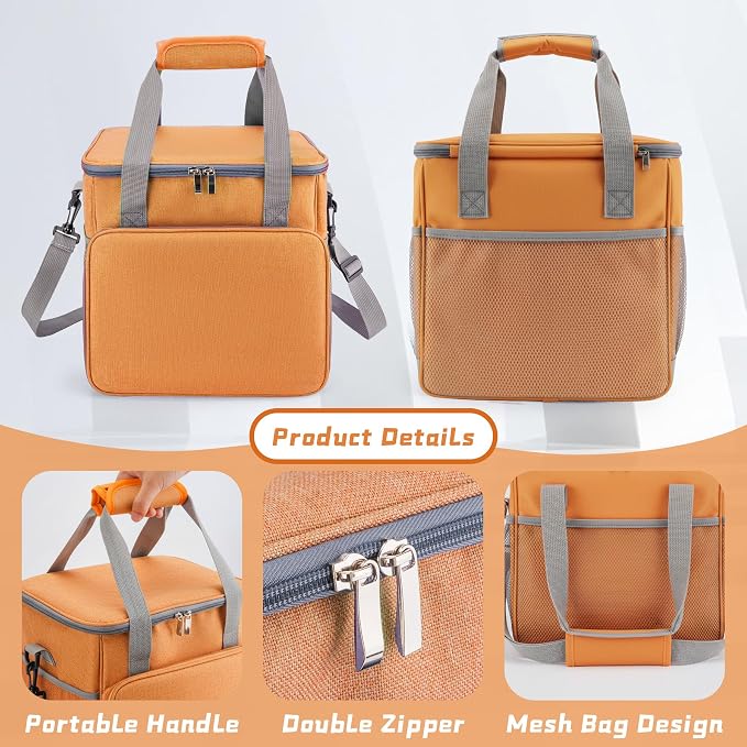 SMYV Pet Grooming Bag for Dog Grooming Supplies, Dog Tote Travel Bag for Pets Grooming Tools Kit Accessories - Orange