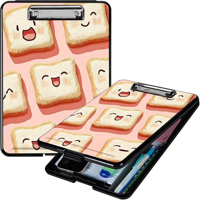 Heavy Duty Storage Clipboard, Slim Nursing Clipboard with Internal Pen Case, Portable File Organizer Case for A4 Letter Size Paper Office Medical Professionals, Pink Sandwich