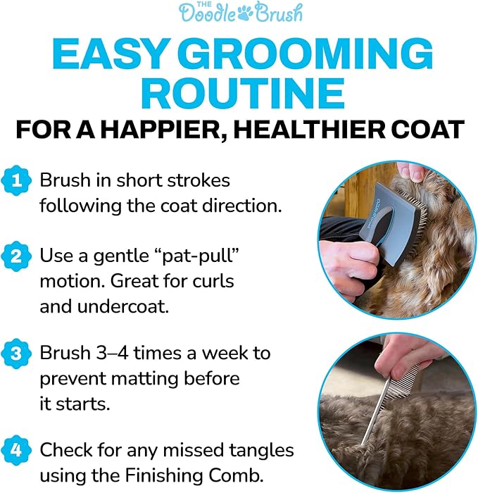 Slicker Brush for Dogs Detangler, Poodle Pin Dematting Dog Hair Brushes, Extra Long Pin Slicker for Goldendoodle, Cockapoo, Cavapoo, Tangle-Free Grooming Shiny Coat Pet Brushes