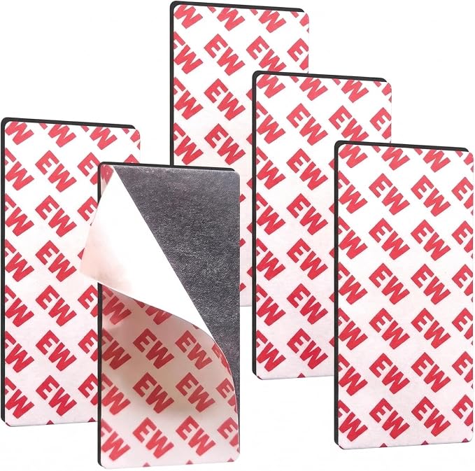 Magnetic Tape 2x4 Inch 5 Pack, Strong Adhesive Magnets for Crafts | Magnetic Strips with Strong Adhesive Backing for DIY Crafts, Fridge, Photo Display. Flexible,Easy to Cut, Peel & Stick.