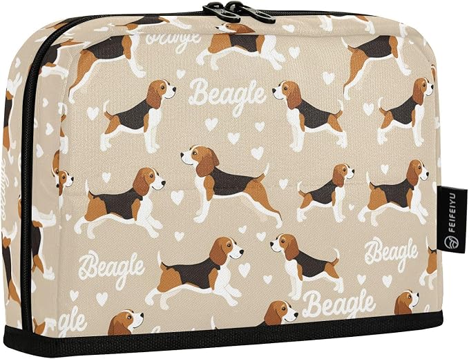 Aslsiy Large Capacity Pencil Case Cute Beagle Dog Puppy Pet Pencil Pouch for Boys Girls Portable Pen Bag Organizer Standing Makeup Bag for School Office Supplies