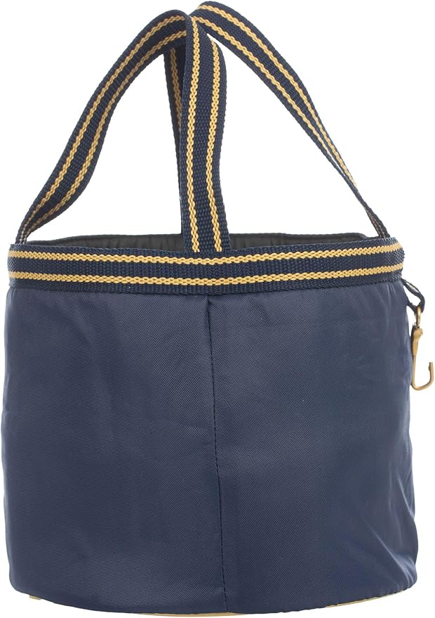 Equinavia Darby Mini Grooming Tote Bag for Horses, Dogs, Cats | Riding Supplies Organizer with 8" x 8" x 8.5" Interior - Navy/Gold - One Size