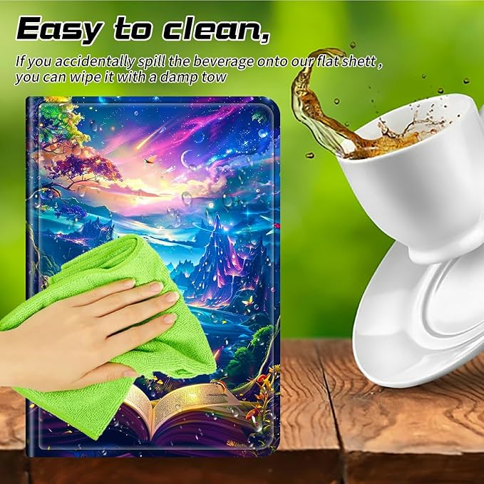 Universal Tablet Case for T-Mobile Revvl Tab 2 10.1" 2025/Revvl Tab 5G 10.36" 2023, 360 Degree Rotating Kickstand Protective Stand PU Leather Shell Cover for 9"-10.5", Book Mountains