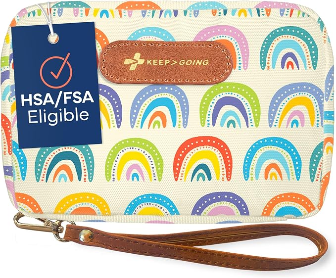 KeepGoing Travel First Aid Kit for Kids, 130 Pc. TSA-Approved Travel Size | Toddler First Aid Kit, Mini First Aid Kit for Car, Home, Purse, Diaper Bag & Backpack, Latex-Free Bandages