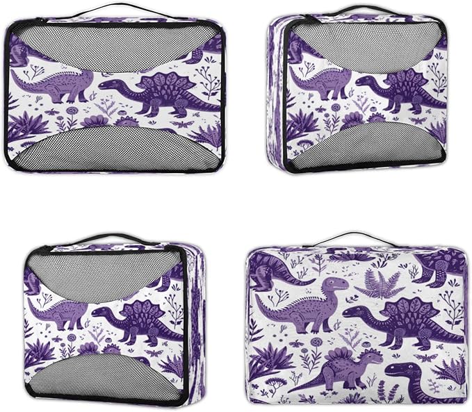 Dinosaurs Packing Cubes for Travel, Luggage Packing Organizers, Cute Cartoon Dino Travel Accessories Large Toiletries Bag for Clothes Shoes Cosmetics Toiletries
