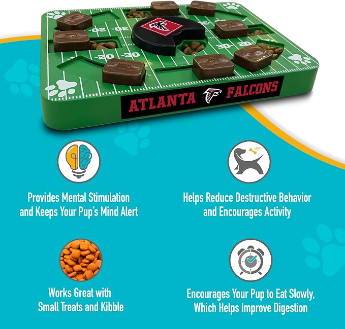 Pets First NFL Atlanta Falcons Puzzle Toy, Puzzle Treat Dog Toy, Interactive Dog Treat Toy, Dog Puzzle