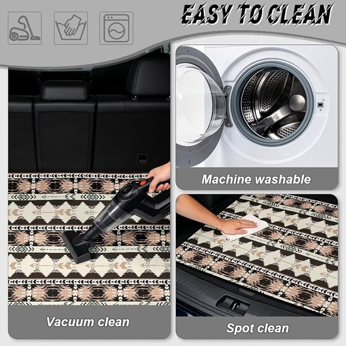 Howilath Ethnic Aztec Tribal Trunk Liners for Cars All Weather Car Cargo Liner Universal Rear Trunk Protection Non-Slip Vehicle Interior Accessories