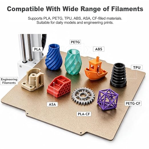 for Flashforge Creator 5/5 Pro Build Plate Dual-Texture PEI,Double-Sided Spring Steel Heated Bed,Flexible Magnetic Plate with Strong Adhesion & Easy Removal for Flashforge 3D Printer Accessories