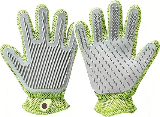 MEUOMIW - Pet Grooming Glove & Hair Remover - Deshedding Brush for Shedding Control - Gentle Massage Mitt for Dogs & Cats with Long and Short Fur - Ideal for Bathing and Grooming (one piece)