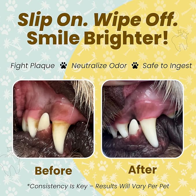 Cocopup Dog Teeth Cleaning Wipes Ear Nose Paws Fur Cleaner Pure Coconut Oil 2 Packs of 50