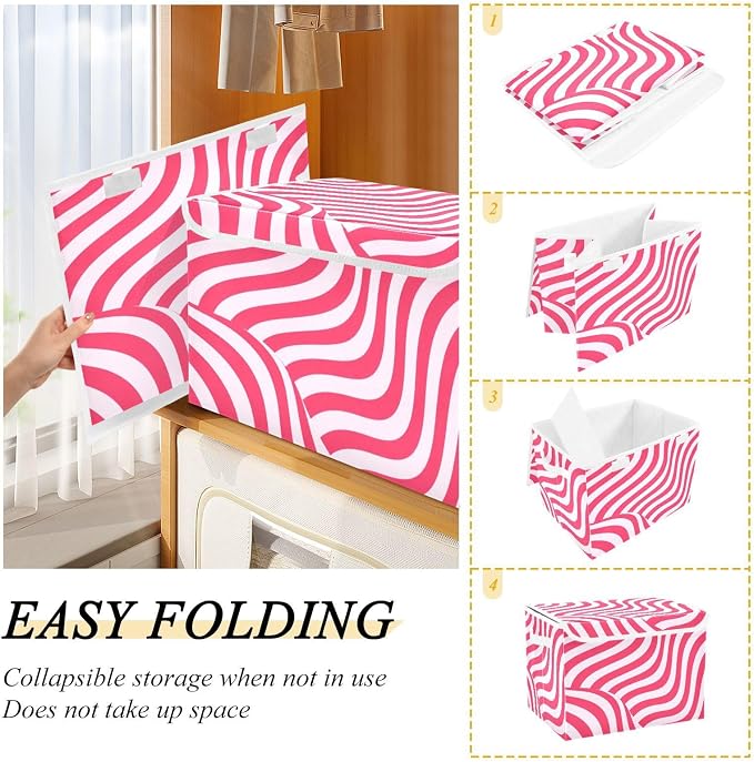 Christmas Fabric Storage Bins with Lid Foldable Storage Boxes 40L Baskets | Decorative Storage Boxes, Foldable & Stackable, Dust-Proof Flip Top, Reinforced Handles, For Home & Dorm, Clothes & Toy Box
