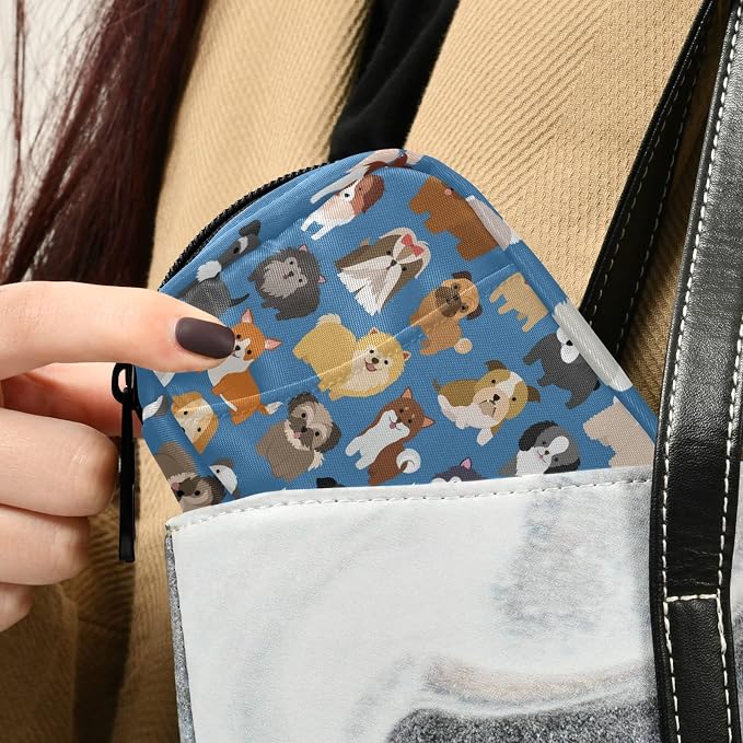Naanle Cute Puppy Dog 7 Day Pill Case - Travel Organizer Bag With Zipper, Portable Weekly Compact Size for Vitamin Supplement Holder