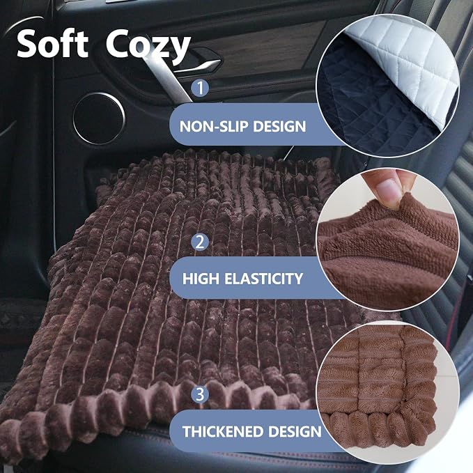 Dog Bed for Car Back Seat, Waterproof Dog Blanket for Car, Dark Brown | Dog Bed for Car, Back Seat Dog Bed, Washable & Non-Slip Travel Pet Mat for For the Back Seat and Trunk, Fits Car, Truck & SUV